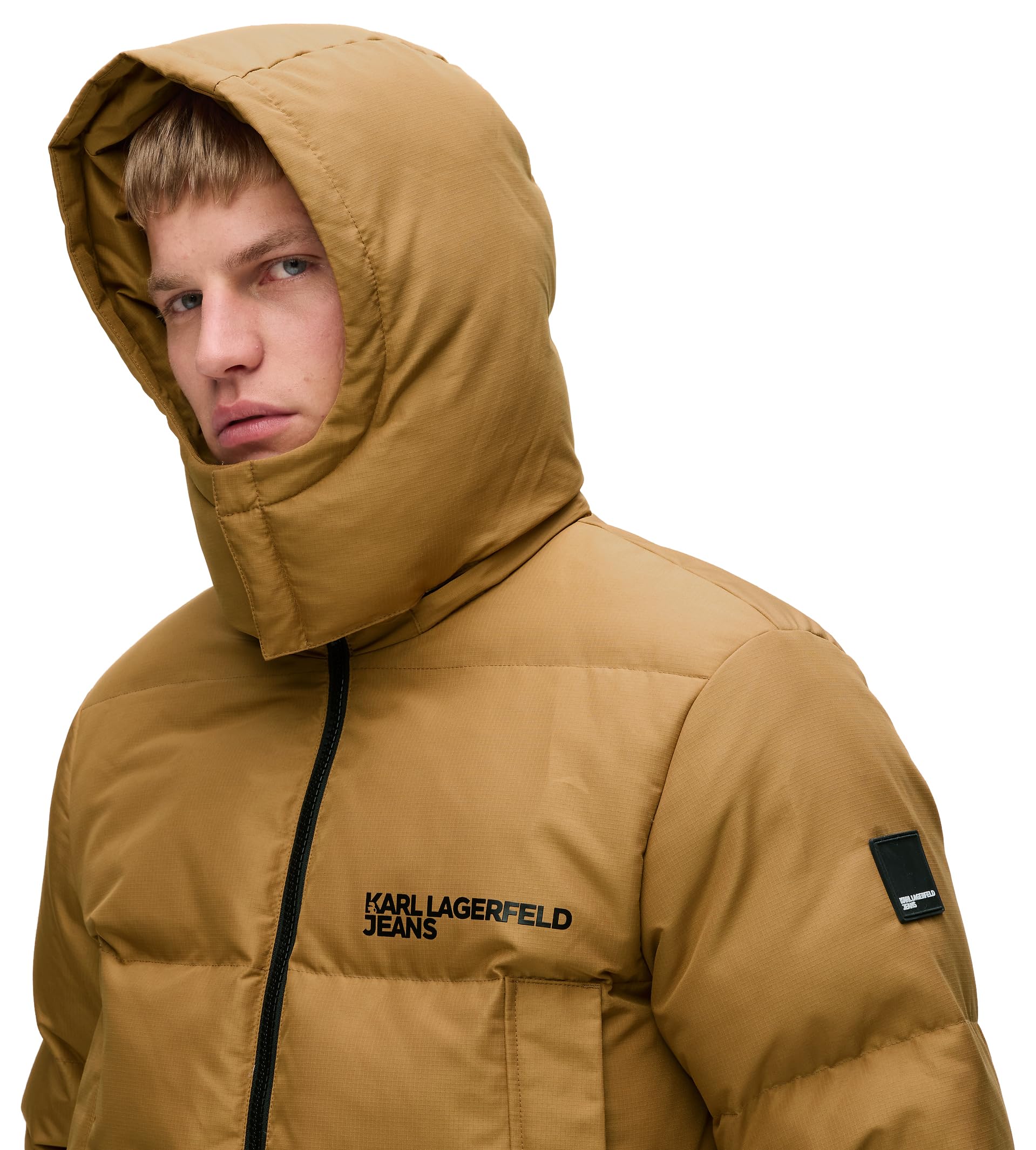 Jeansy Karl Lagerfeld, Męskie, Pikowane, Regular Fit, Brązowy, XXL