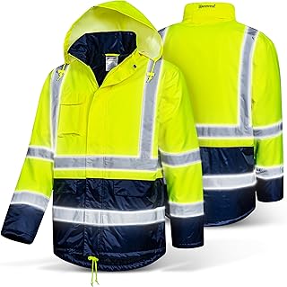 Winter Warnschutz Parka - Arbeitsjacke - Warnschutzjacke - Outdoor Warnjacke - wasserdicht & winddicht - fluoreszierend