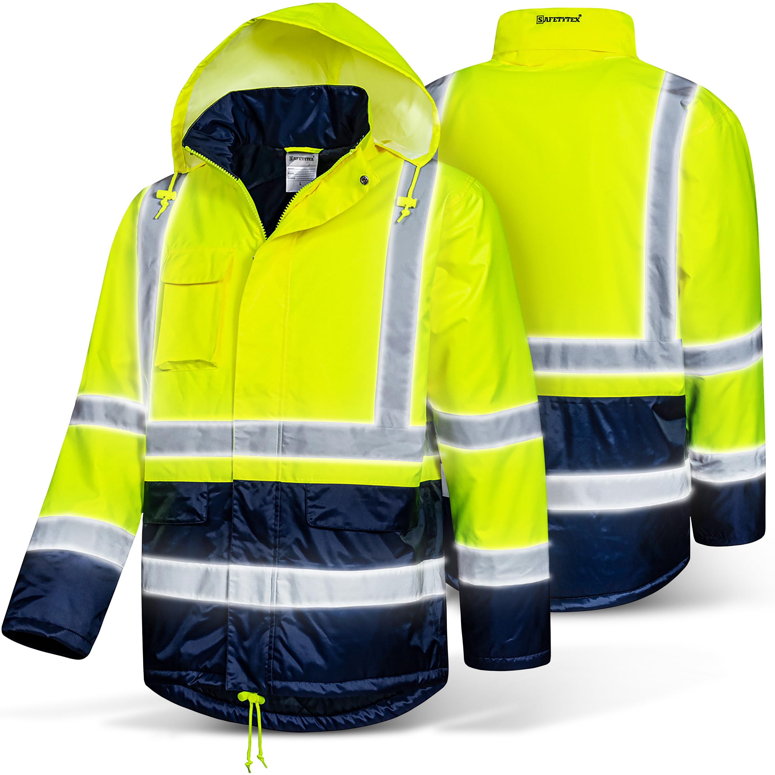 Safetytex Winter Warnschutz Parka - Arbeitsjacke - Warnschutzjacke - Outdoor Warnjacke - wasserdicht & winddicht - fluoreszierend