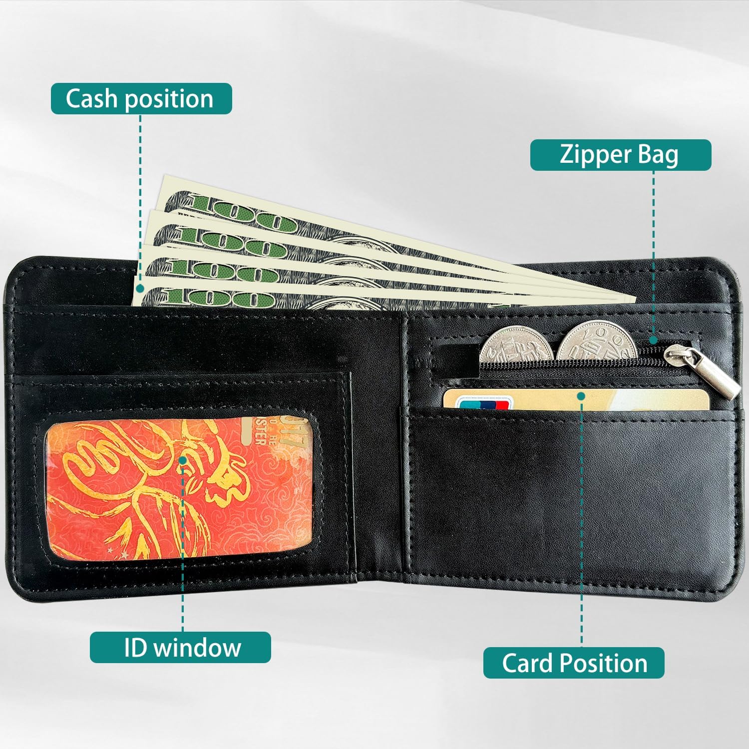 bdqpin Kids Wallets for Boys Teen Wallet for kids Leather Bifold Wallet