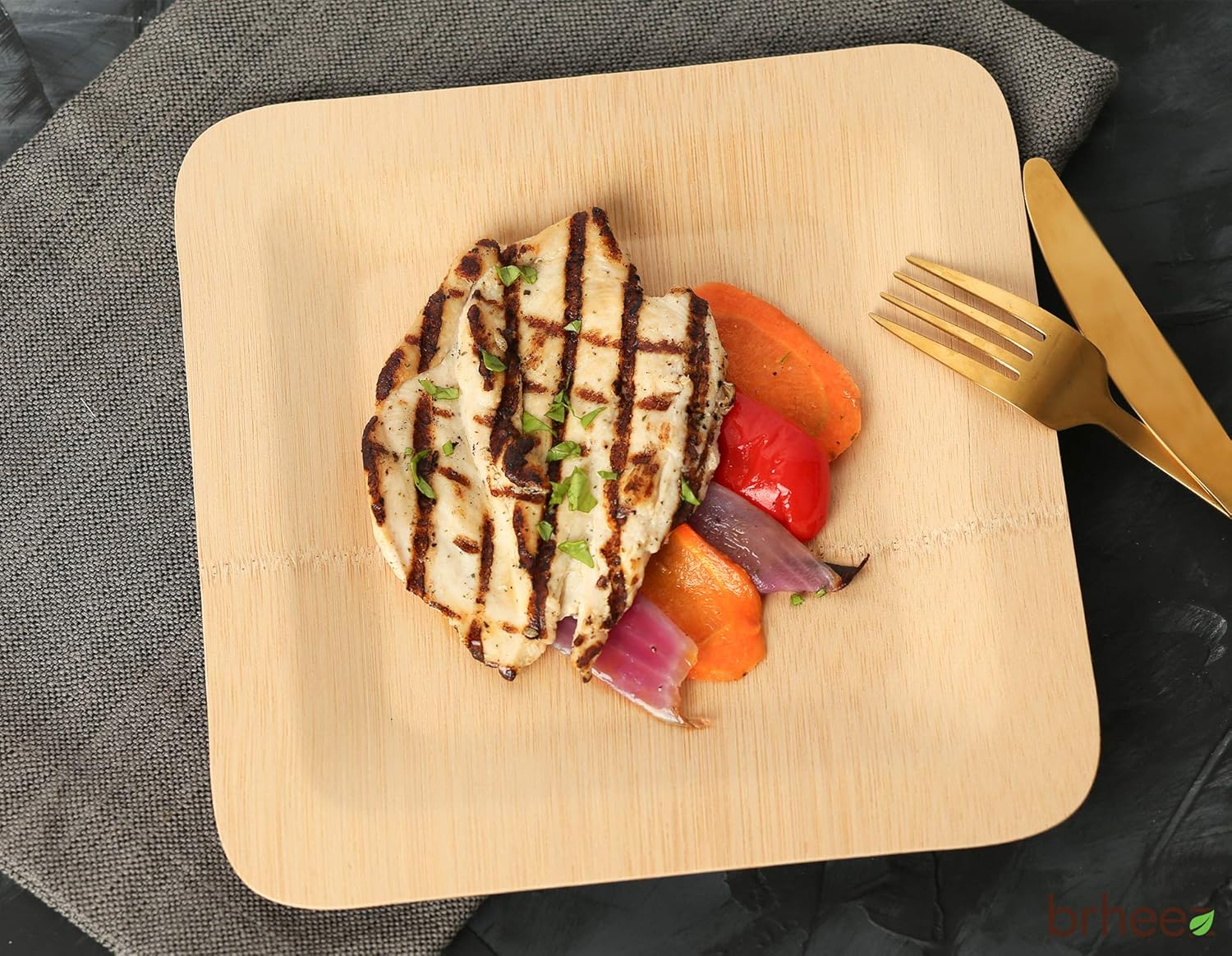 Gеt Pорulаr оƒƒеr 9” Bamboo Disposable Eco-Friendly Plates Compostable Biodegradable Square Bamboo Plates - 25 Pack