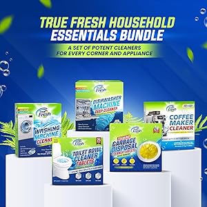 True Fresh Washing Machine Cleaner Tablets 25-Pack Deep Cleaning for Front Loader, Top Load & HE Washers Helps Remove Odor-Causing Residues, Pet Hair & Hard Water Buildup Septic Safe