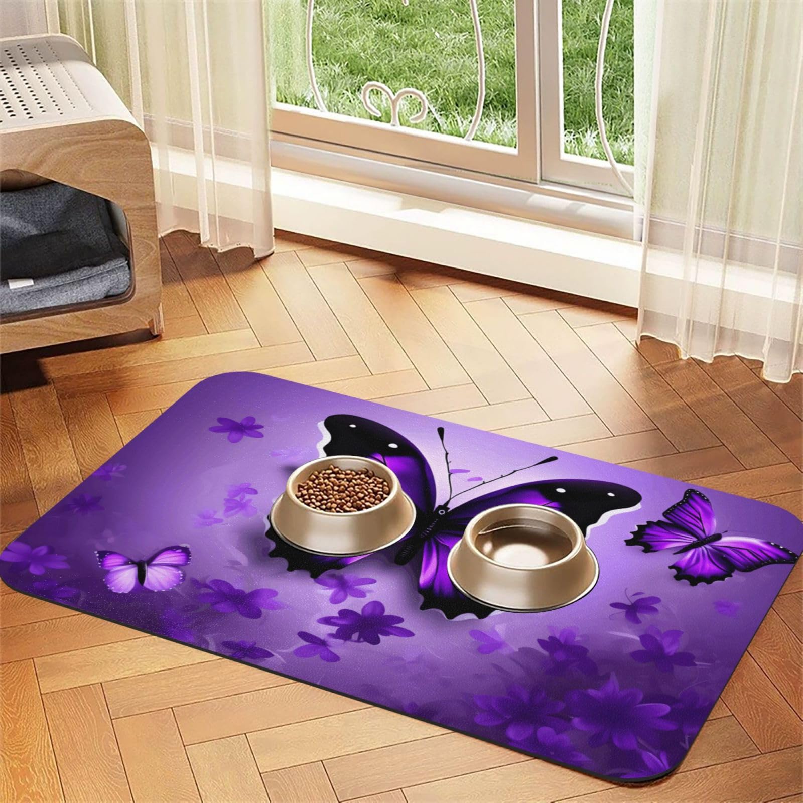 Tapis de nourriture absorbant en cuir PU avec envers caoutchouc antidérapant