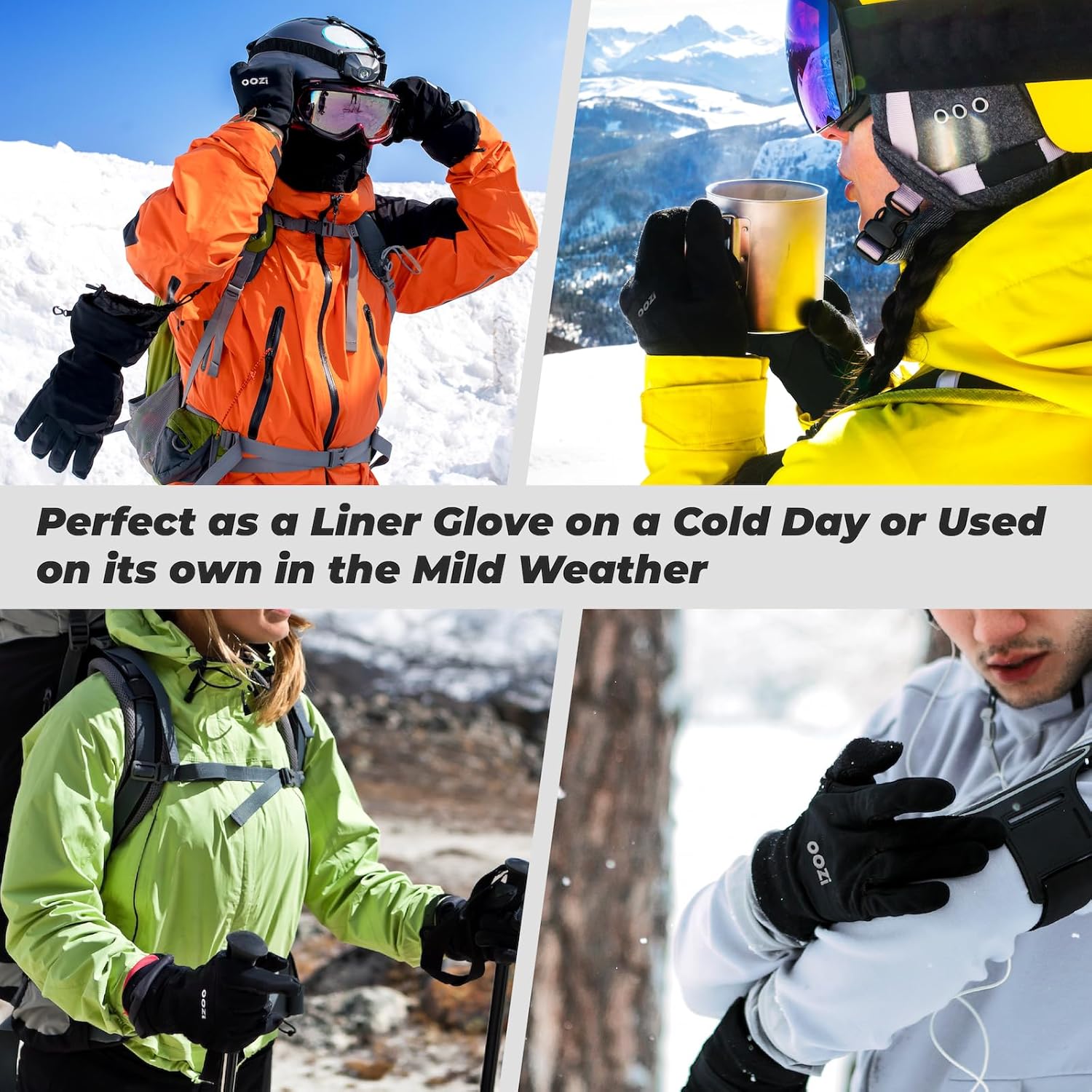 OOZi Winter Gloves Men Women Thermal Gloves Touchscreen Midweight Liner for Running Biking Driving Hiking - Image 4