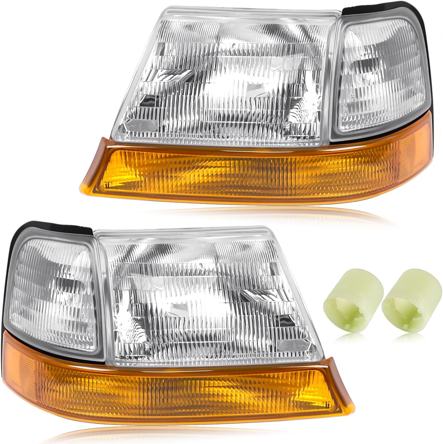 CLERYYE Headlight and Corner Light Assembly Set for Ford Ranger 1998–2000 (4‑Piece Halogen No Bulbs)