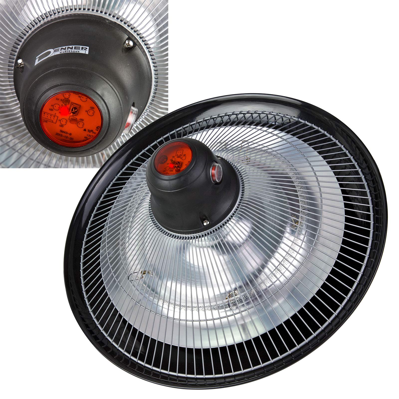Grzejnik sufitowy, 3 stopnie do 1500 W, z pilotem zdalnego sterowania