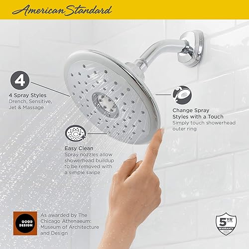 Miniatura 3 de American Standard 9035374.295 Spectra+ Touch - Cabezal de ducha de 4 funciones, 2.5 GPM, níquel cepillado