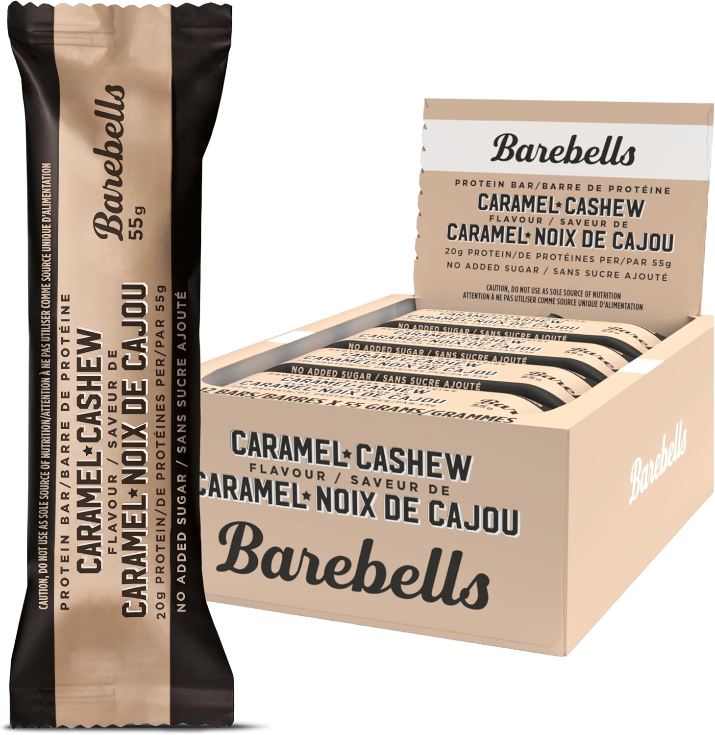 Barebells Protein Bars Caramel Cashew – 12 Count, 1.9oz Each, 20g ...