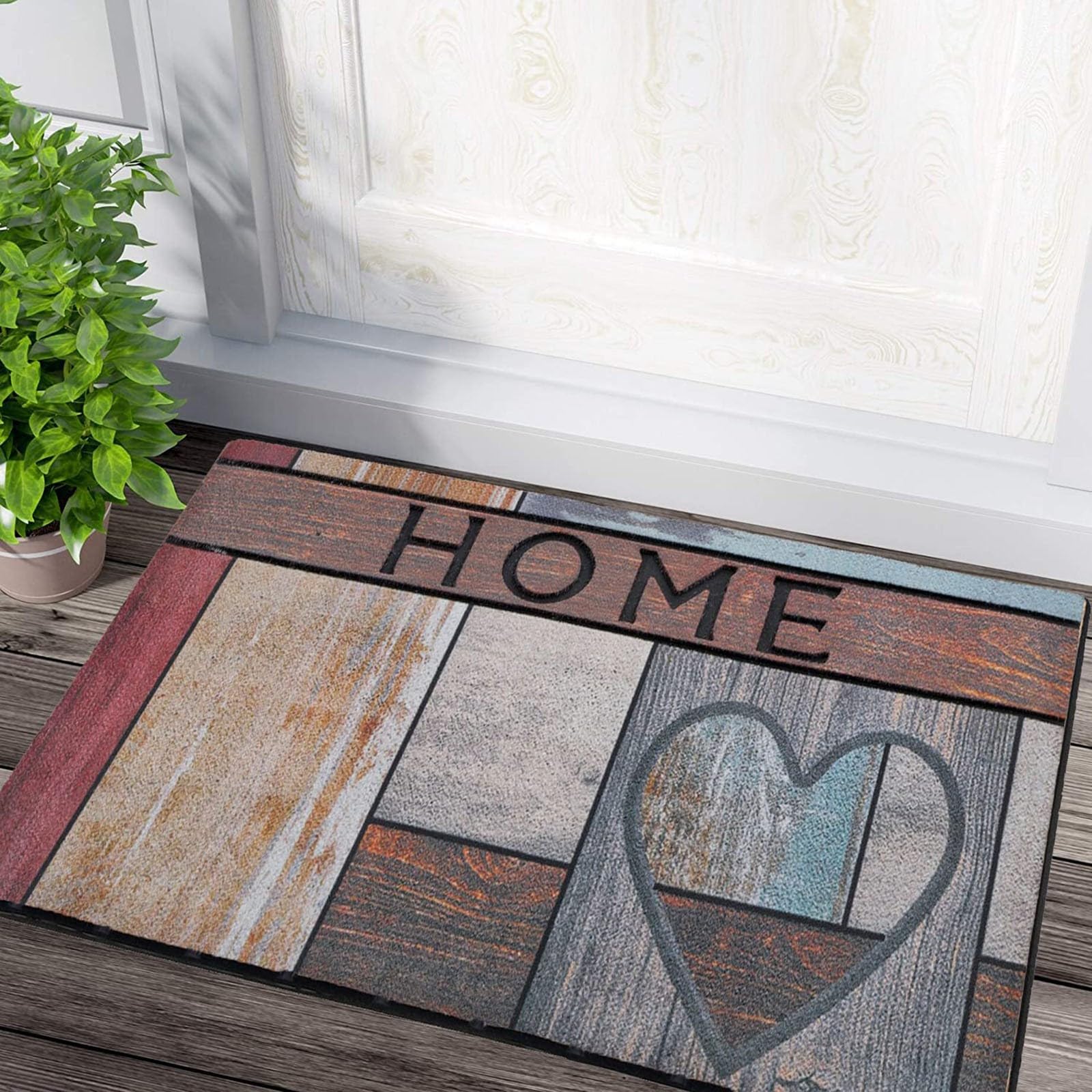 Vipomkowa Indoor and outdoor heavy duty rubber doormat Welcome doormat non-slip doormat, super absorbent, doormat, non-slip easy to clean entrance mat, dust mat, washable, suitable for home, kitchen