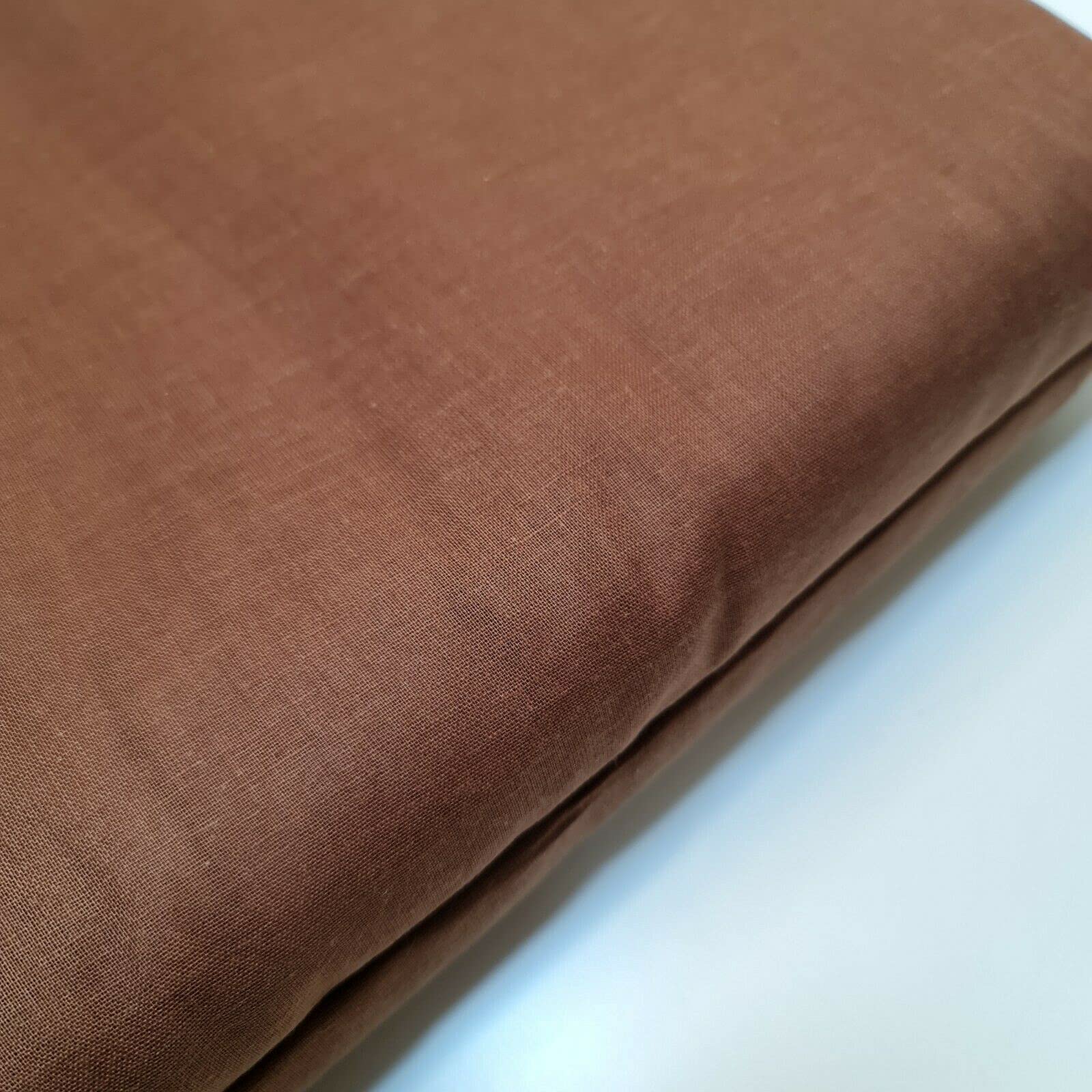 100% Cotton Soft Muslin Voile Cheesecloth Mulmul Fabric Draping Curtains 44" (1 Meter, Brown) — image 1