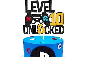 Level 10th Unlocked: Boys Video Game Cake Toppers
