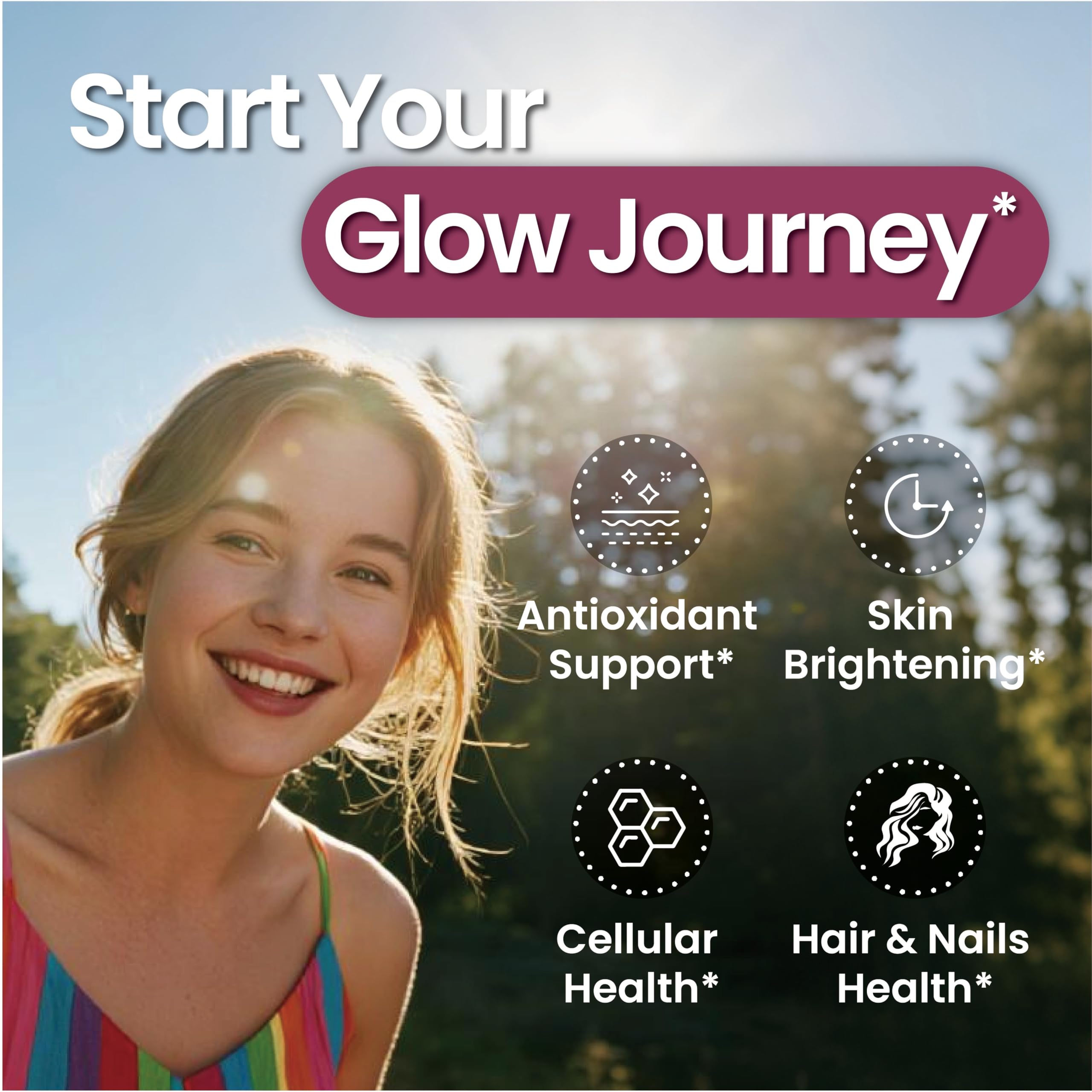 Women's Skin & Beauty Complex | Skin Brightening, Hair, Skin & Nails Health, Cellular Health, Antioxidant Support | Vegan, Non-GMO, Made in USA, 90 Servings