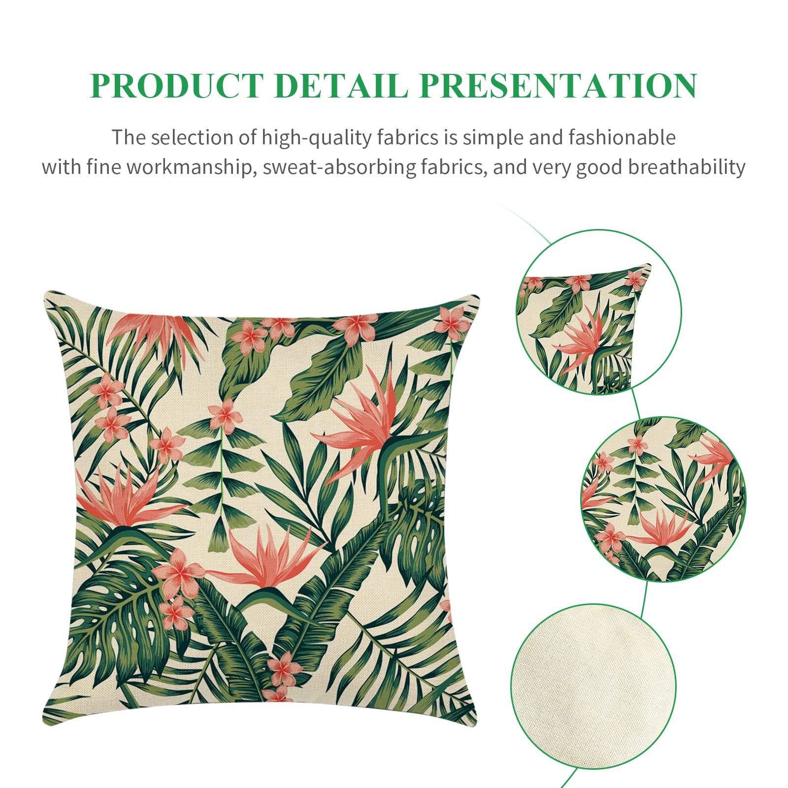 4 Kissenbezüge 45x45 Cm – Buntes Boho-Muster, Aus Weichem Polyester, Mit Reißverschluss