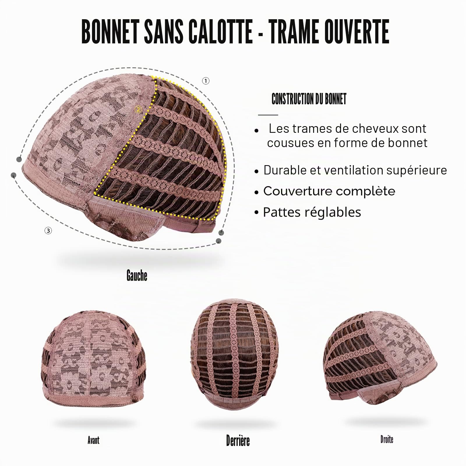 HARICUBE Perruques longues et raides Frange, synthétique naturel Résistantes à la chaleur (marron auburn)