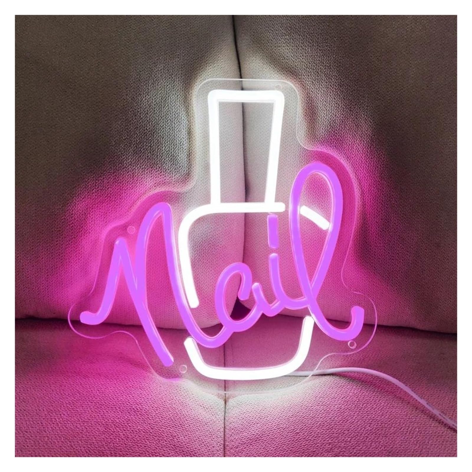 Néon led dimmable USB avec clous de fixation pour salon de manucure - 7