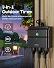 Enchufe Inteligente para Exteriores HBN, Enchufe WiFi con 3 Salidas Independientes | Salidas de Alta Resistencia, Compatible con Alexa y Google Assistant, Control por Voz y Remoto, Resistente al Agua IP44 para Jardín y Patio 7
