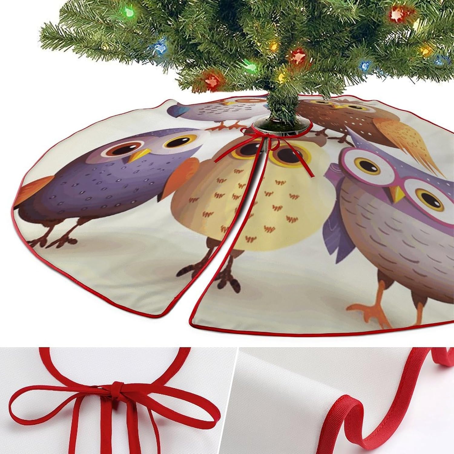 Christmas Tree SkirtOwls Birdsclassic Fashion Tree Skirt Painted Multifunctional Christmas Tree Skirt