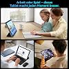 Tablet with Keyboard and Pen - Android Tablet 10 Inch with 18GB RAM + 128GB ROM (2TB TF) Gemini AI 5G WiFi & BT 5.3 6000mAh Dual Camera 2-in-1 Tablet GPS Face ID