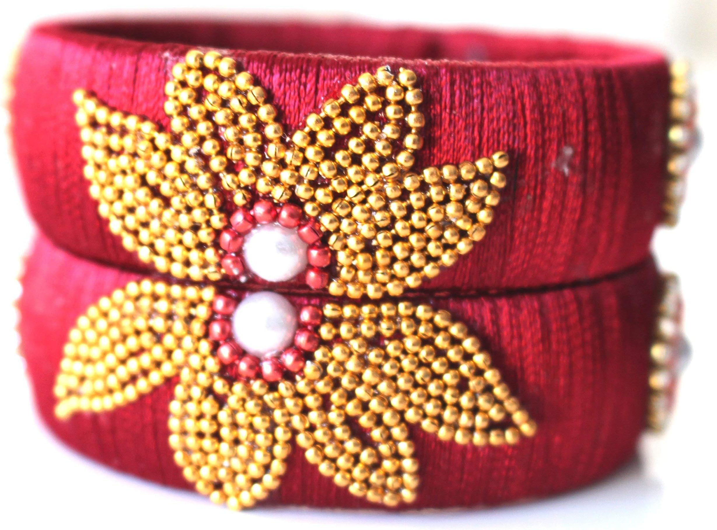 Hand Made Silk Thread Bangle Set For Women 2 * 6