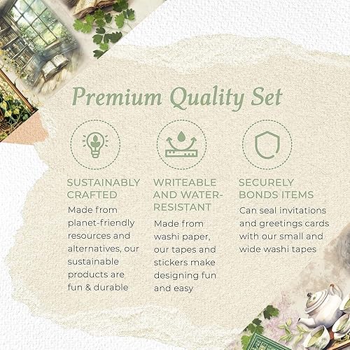 Miniatura 2 de Serenity Fair Alice Adventures in Wonderland Tea Party - Juego de cinta adhesiva reutilizable, suministros de manualidades versátiles, cinta extra