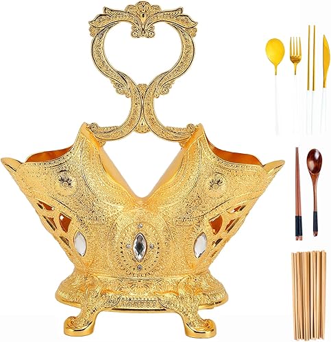 Soporte para utensilios de cocina vintage, soporte dorado para utensilios de cocina, organizador de utensilios de metal para cubiertos, cubiertos,