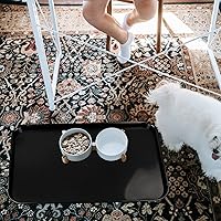 Vista 5 de Bandeja grande de plástico negro, bandeja rectangular multiusos, paquete de 4, 25.24 pulgadas de largo x 17.6 pulgadas de ancho