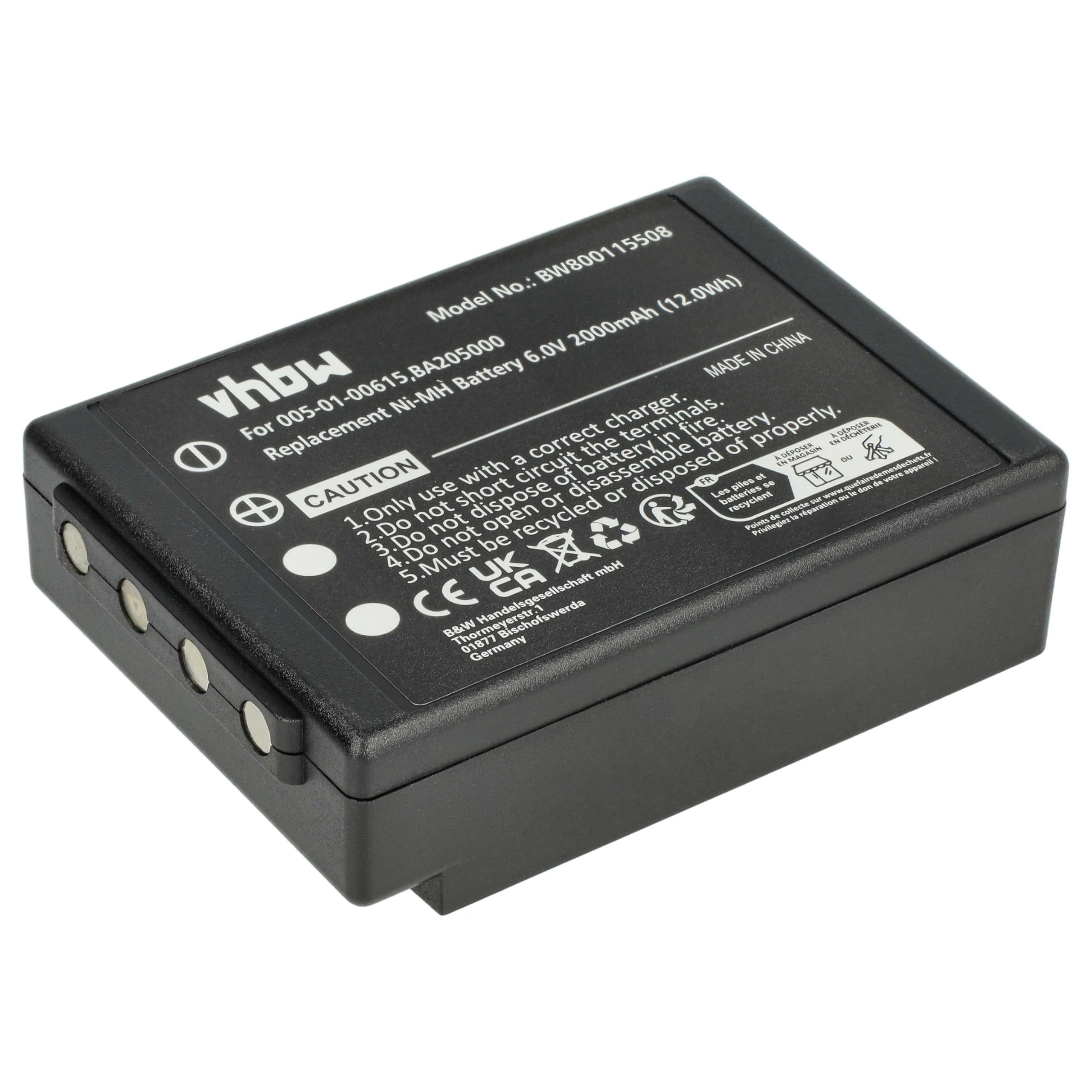 vhbw 5X batería Compatible con Putzmeister Linus 6, Technos Mando a Distancia Industrial (2000 mAh, 6 V, NiMH) - Negro