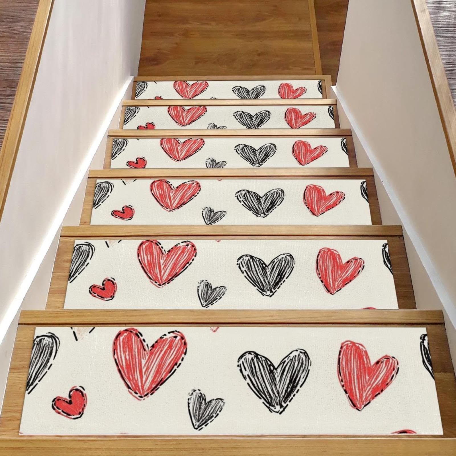 Tapis d'escalier antidérapant marches bois intérieur lot 15 protection chien 20x76cm