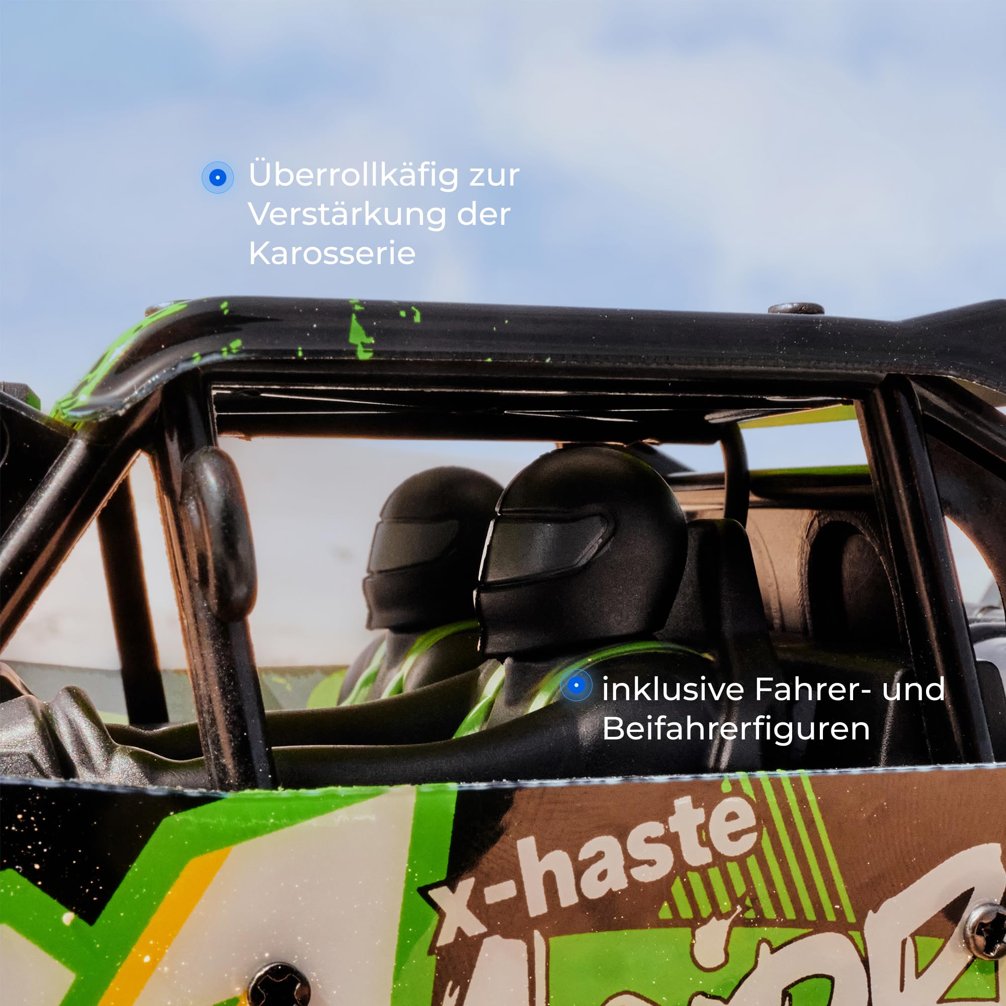 Overmax X-Haste Coche Teledirigido RC 4x4, 30 km/h, Escala 1:20, 14+, LED
