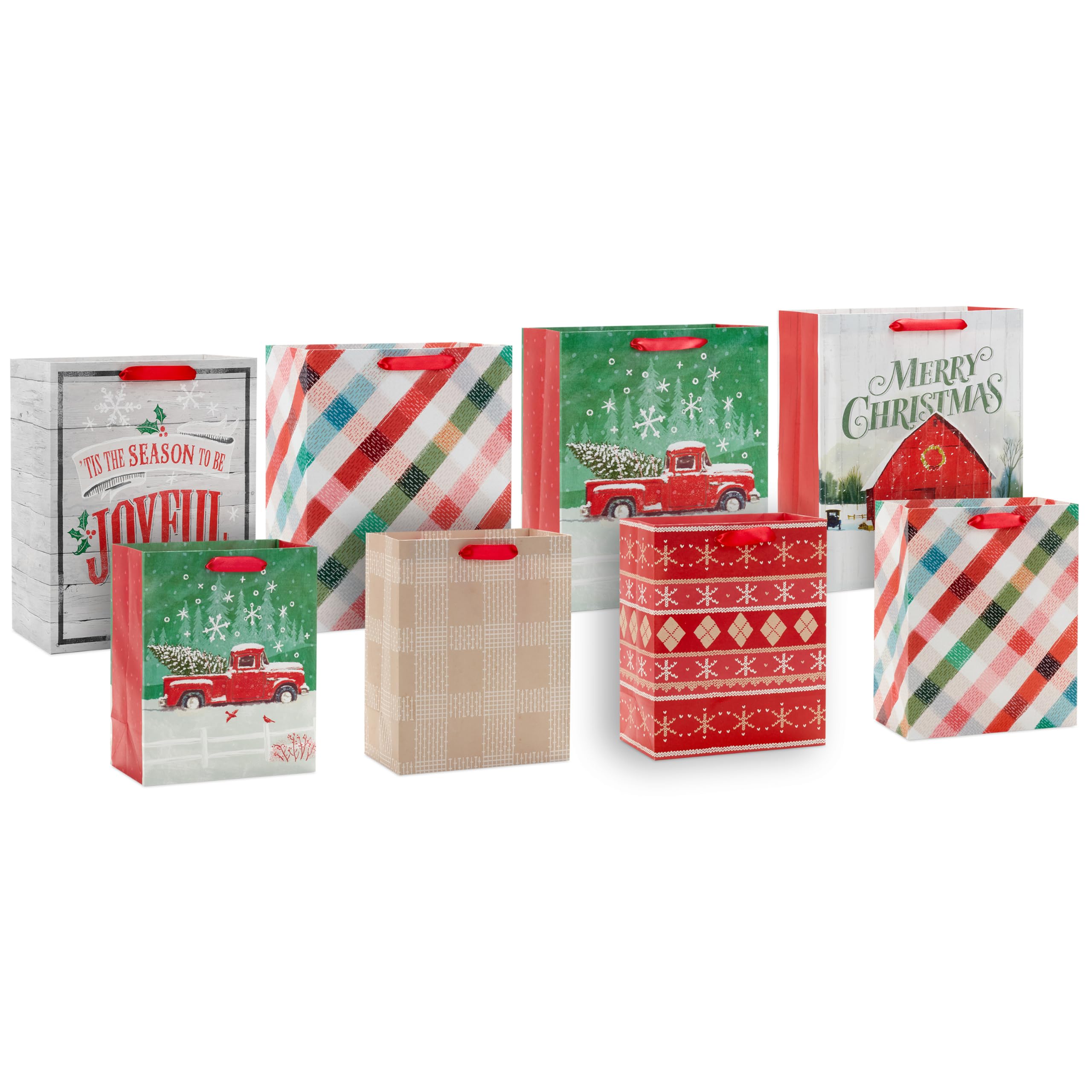 Hallmark 22,9 cm mittelgroße und 33 cm große Weihnachts-Geschenktüten