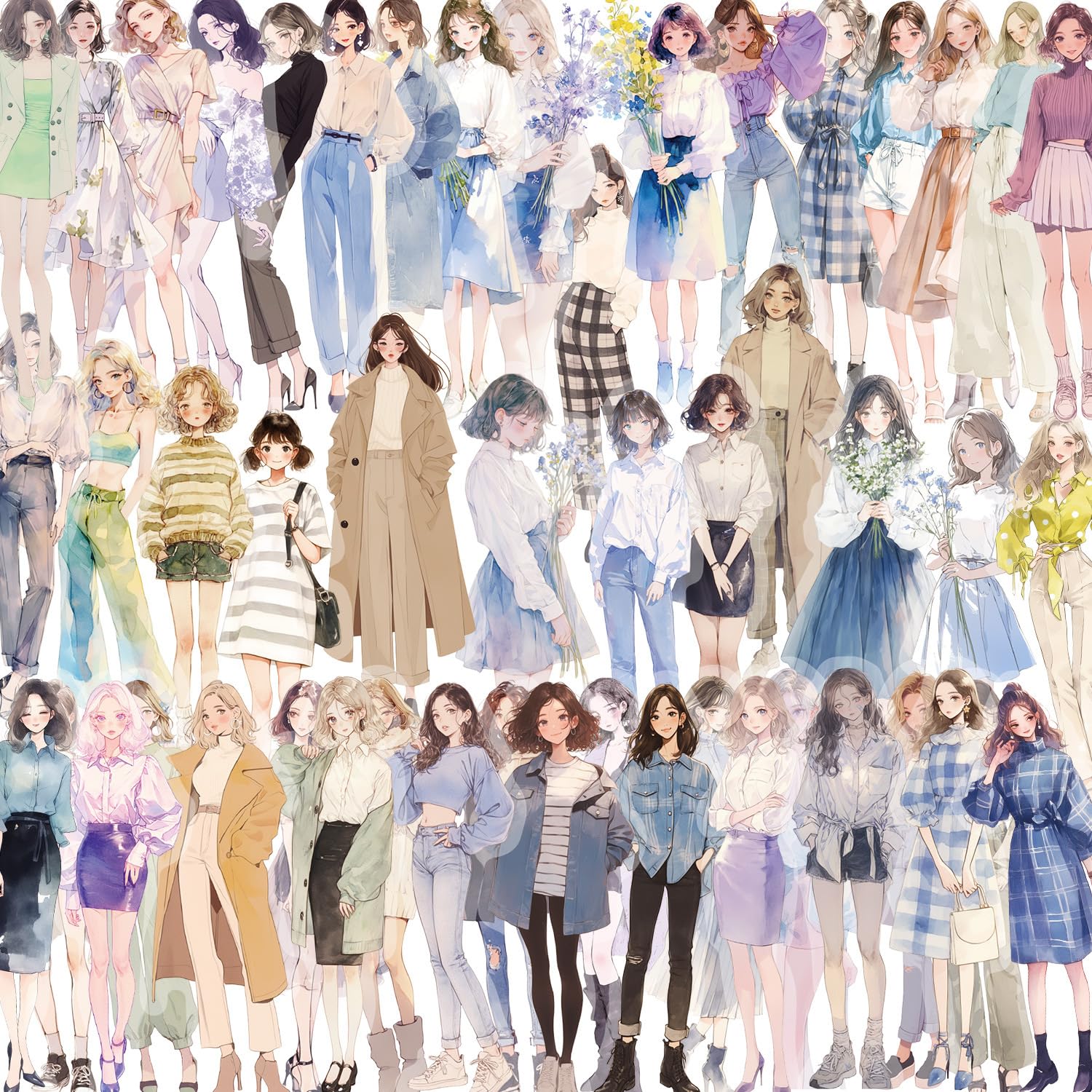 Lylsdsb Girls Transparente Fashion Transparent Fashion Stickers Pack Of 50 Cute Cartoon Trendy Urban Stickers For Laptop Skateboard Phone Luggage Scrapbook Motorcycle Car Waterproof Funny Stickers For Teenagers