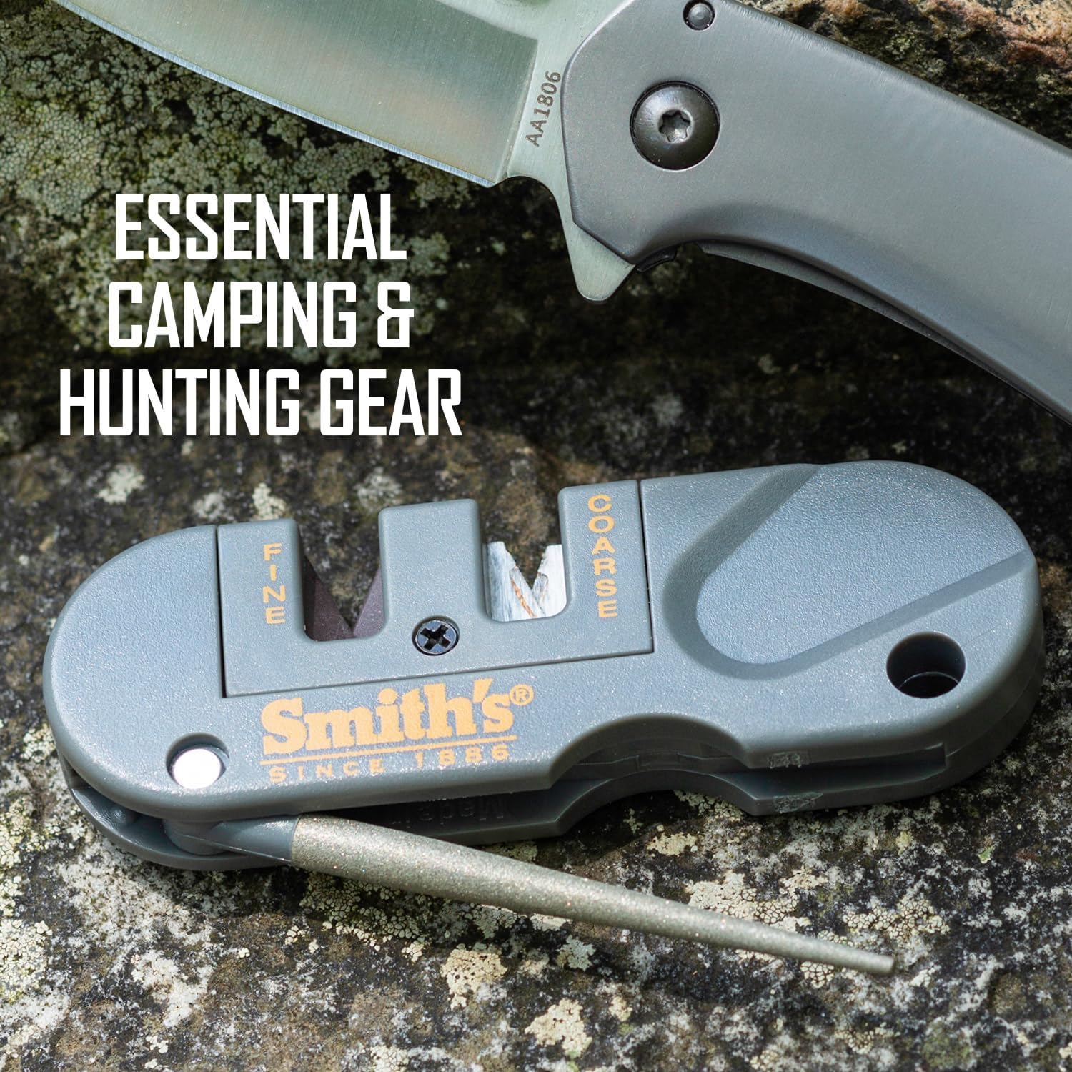 Kershaw Leek Black Serrated EDC Pocketknife, 3" Sandvik 14C28N Steel Blade, Assisted Opening Folding Knife & Smith's PP1 Pocket Pal Knife Sharpener Preset Carbide & Ceramic Stone Sharpeners