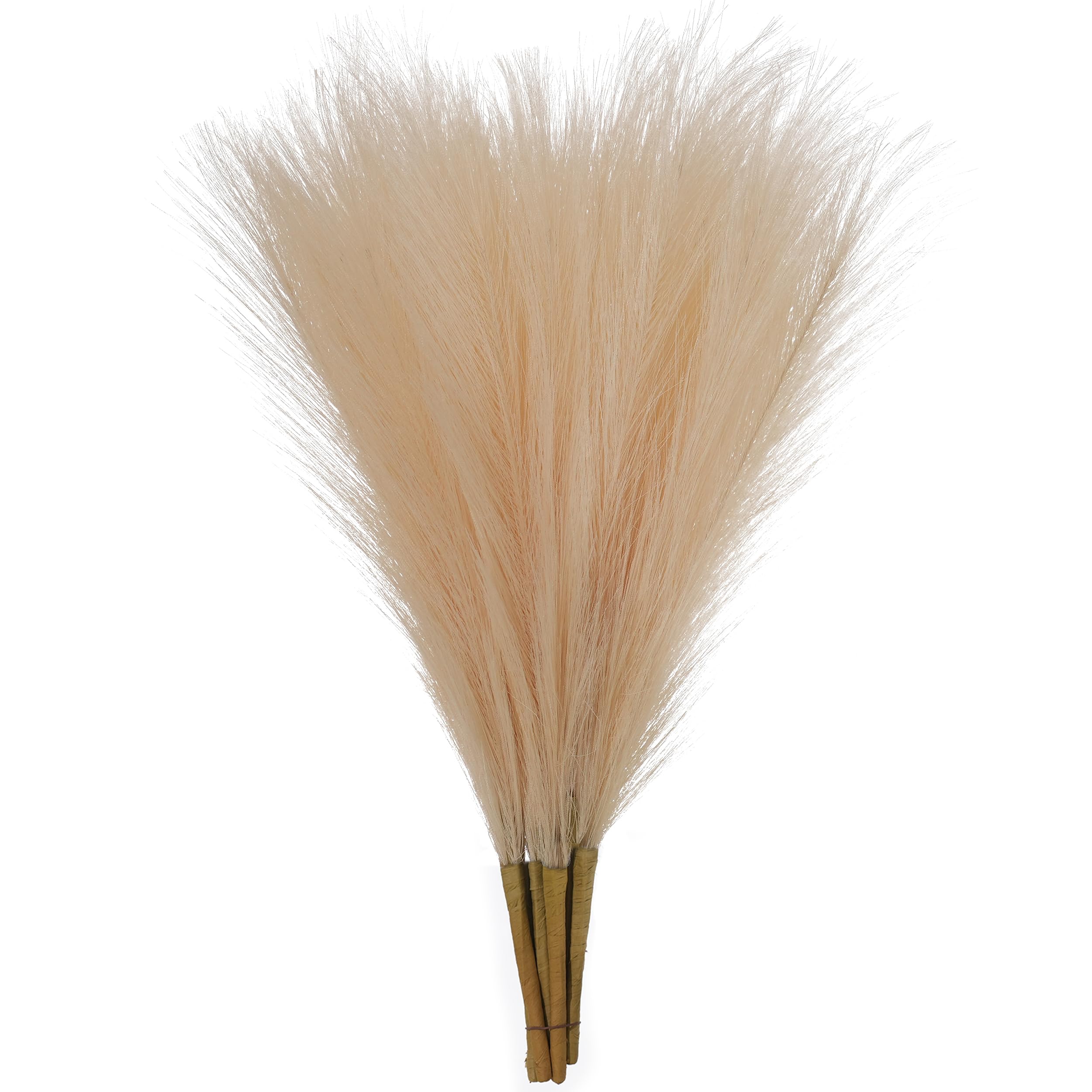 Jelofly 12 PCS 18inch/45cm Faux Pampas Grass Decor Fluffy Artificial Pompas Pompous Grass Fake Pompas Flower Arrangement for Home Wedding Boho Decoration (Beige)