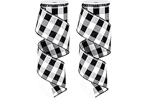 Chic Black and White Plaid Ribbon: Festive and Versatile for Christmas Décor