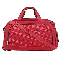 Priority ARC 56 cm Red Polyester 2 Wheel Duffle Trolley Bag | Travel Luggage
