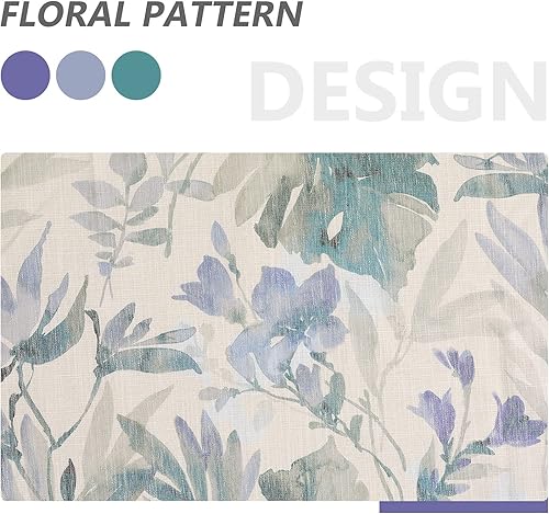 Miniatura 3 de MYSKY HOME - Cortinas verde salvia que filtran la luz, protegen la privacidad, para sala de estar, dormitorio, con estampado floral y ojales, 2