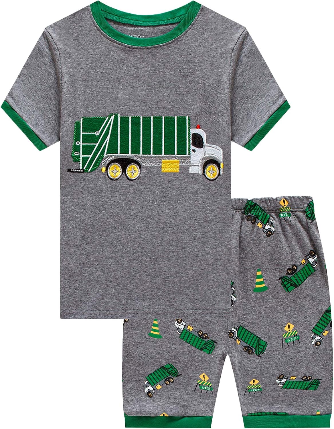 Little Boys Pajamas 100% Cotton Short Pajamas For Kids Snug Fit Pjs Summer Toddler Sleepwear