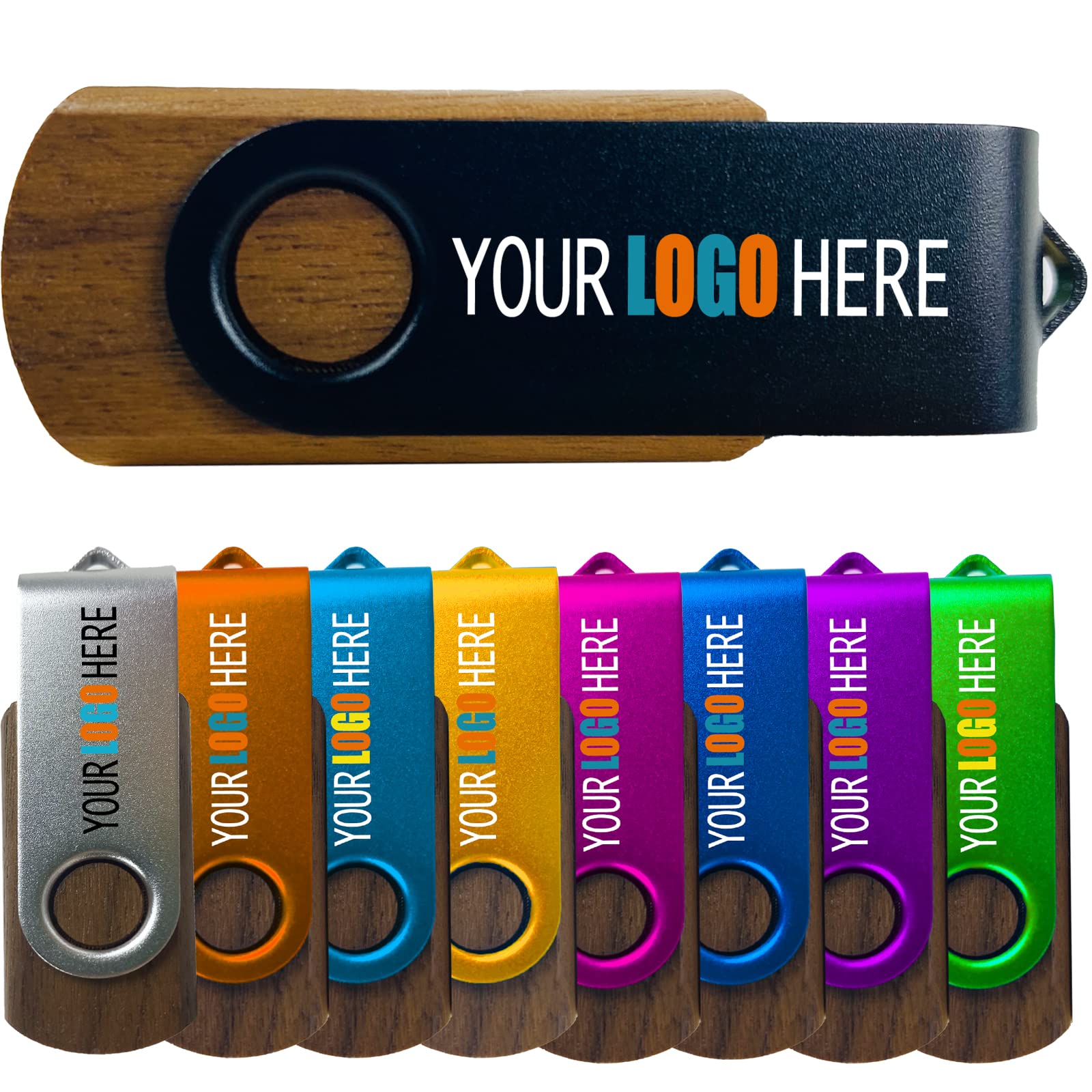 [32 GB 3.0-10 szt.] Niestandardowa drewniana pamięć flash USB 32 GB USB3.0 z matową osłoną, 10 sztuk drewnianych dysków USB ze spersonalizowanym logo, spersonalizowane pendrive'y z marką, orzech