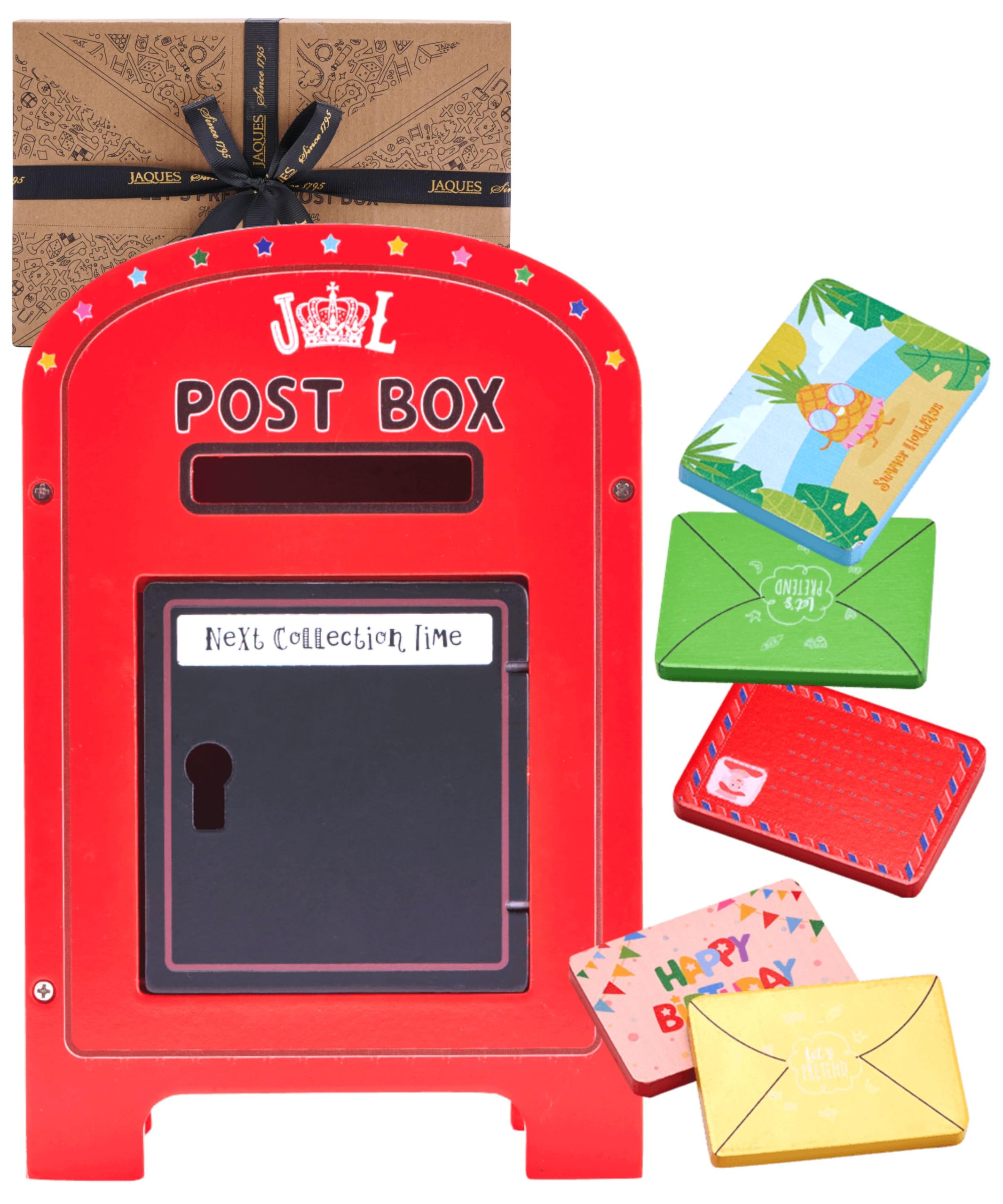 Jaques of London Wooden Post Box Toy, Red, Child-size