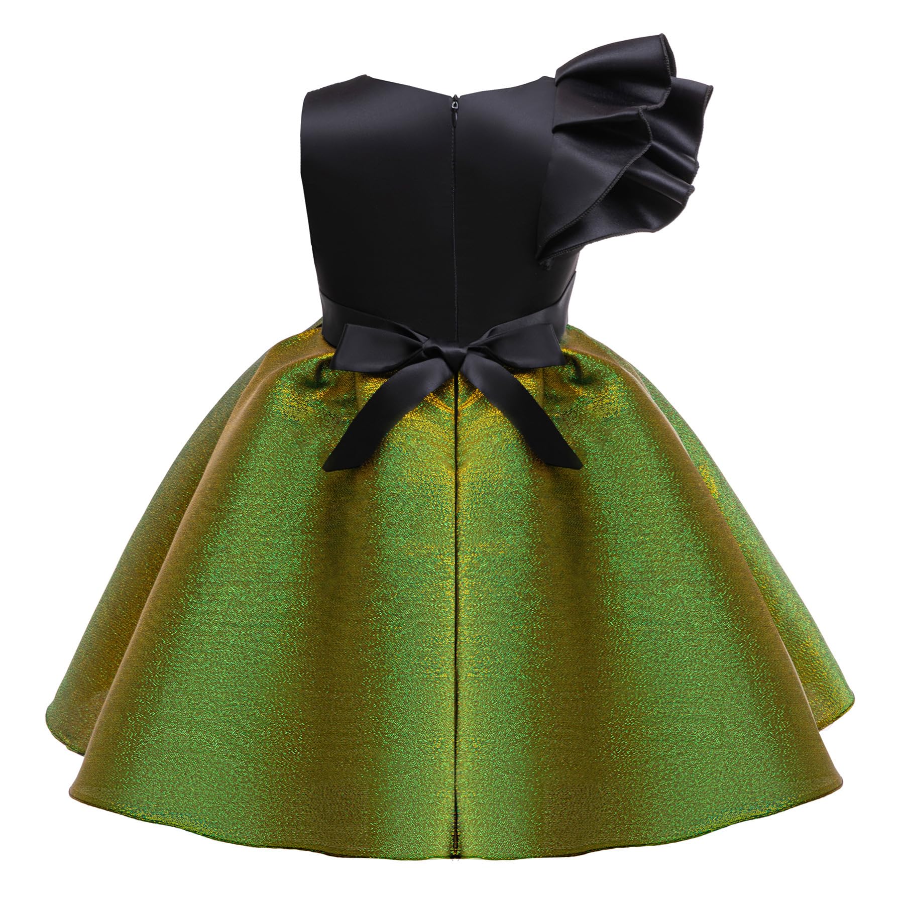 Niñas Vestidos Chaleco de Tela Brillante Vestido de Princesa Vestido de Niños Vestidos de Rendimiento para Niñas
