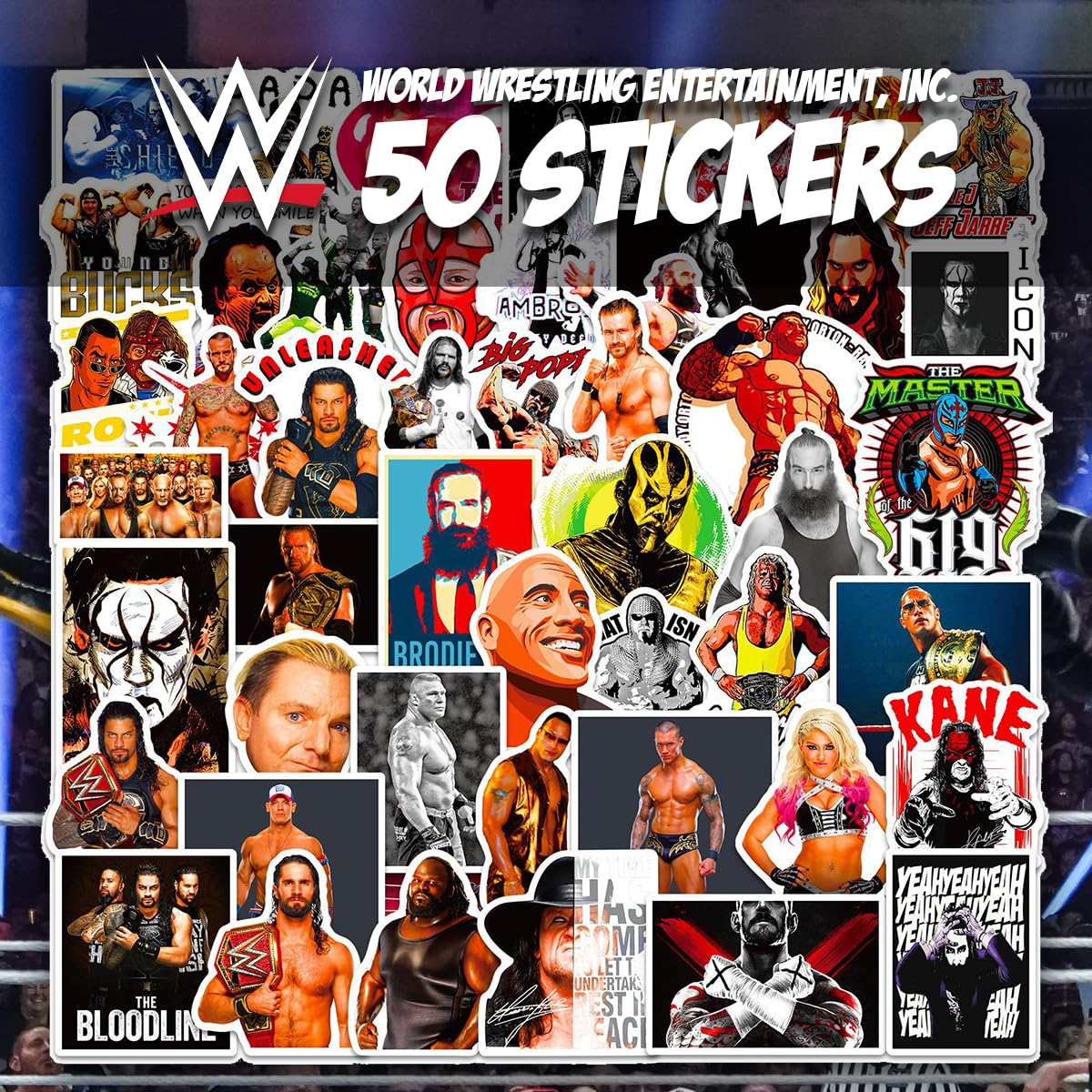 Amazon.co.jp: WWE プロレス ステッカー 50枚セット PVC 防水 シール 