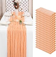 Vista 399 de Showgeous 10 Pack Baby Pink Cheesecloth Table Runner 10FT Long Semi-Sheer Gauze Table Runner Boho or Rustic Wedding Decor for Wedding Decor Arch