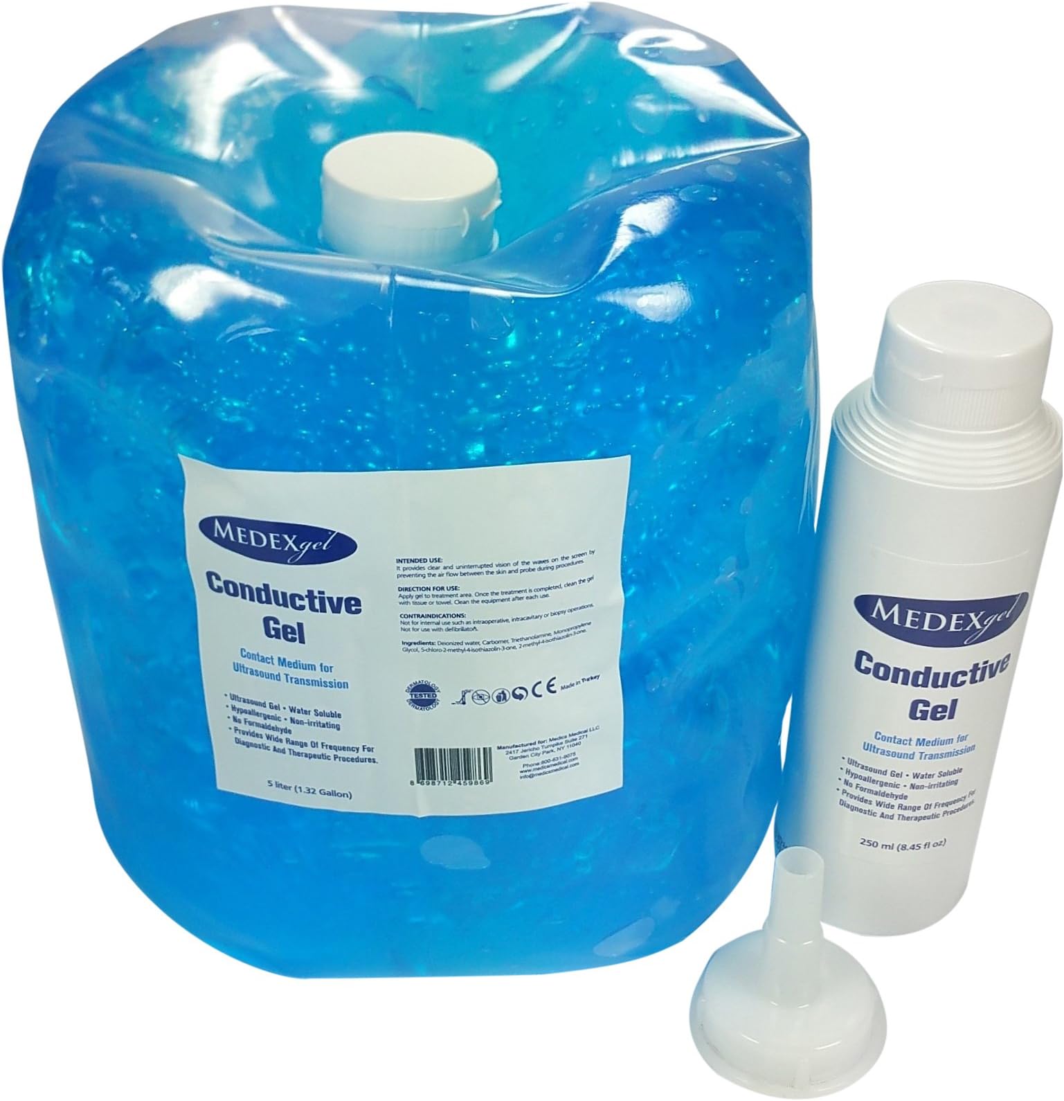 Medexgel MM5000D Transmission and Scanning 5 L, 15" Height, 10" Wide, 17" Length, Gel, Blue (Pack of 4)