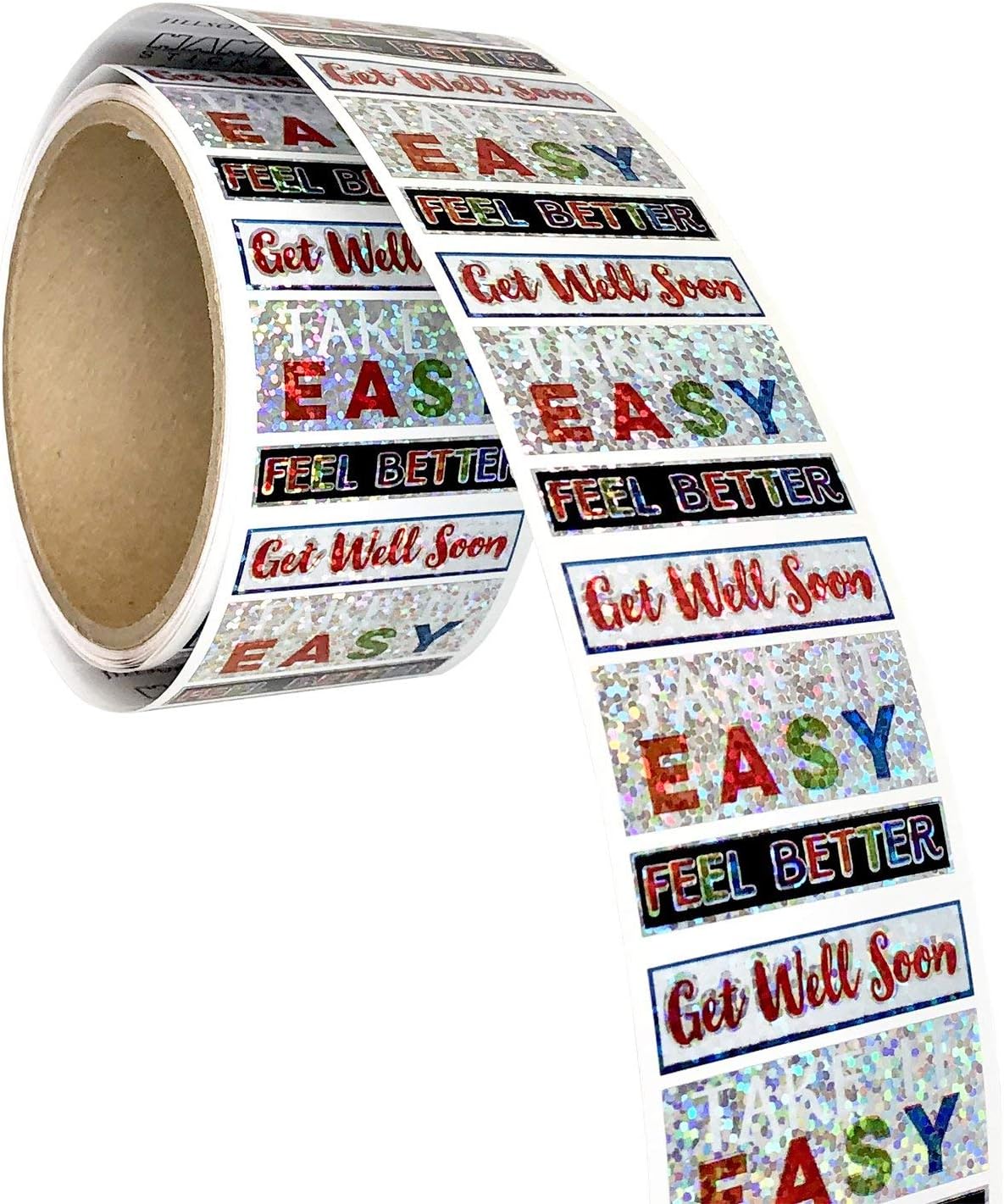 Jillson & Roberts Bulk Roll Stickers, Get Well/Take It Easy/Feel Better, 100 Repeats