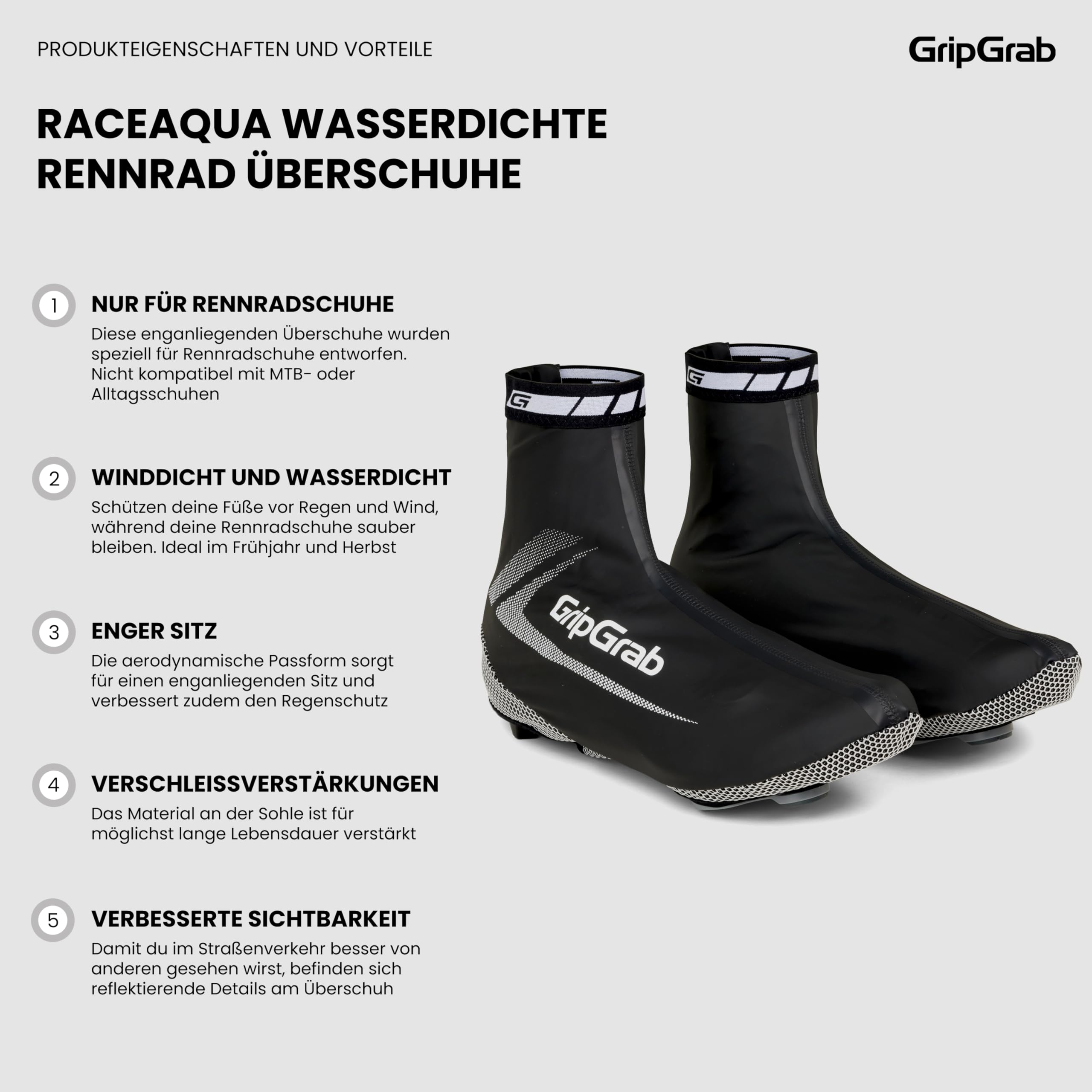 GripGrab RaceAqua wasserdichte Winddichte Aero Rennrad Regen Überschuhe Radsport Regenschutz Windschutz Überzieher