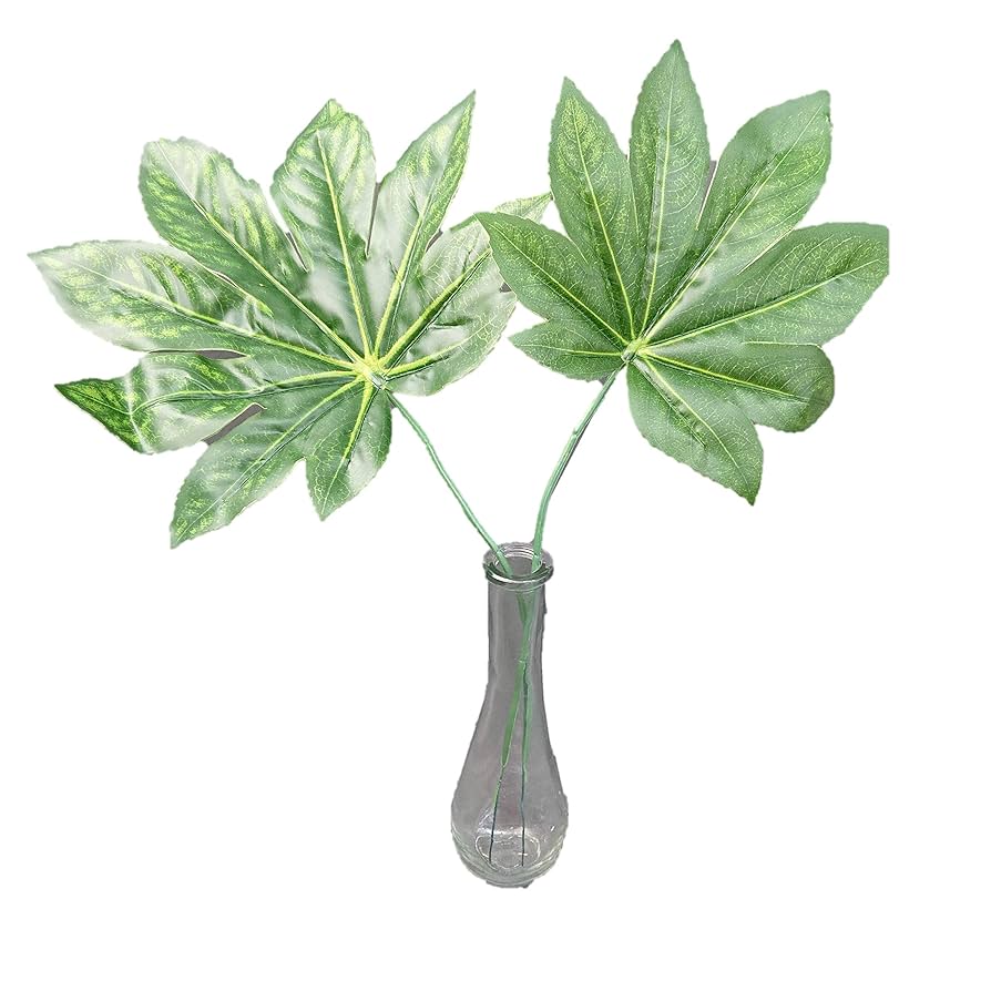 Amazon｜ヤツデ 造花 大小10枚セット 今増量＋10枚 インテリアの