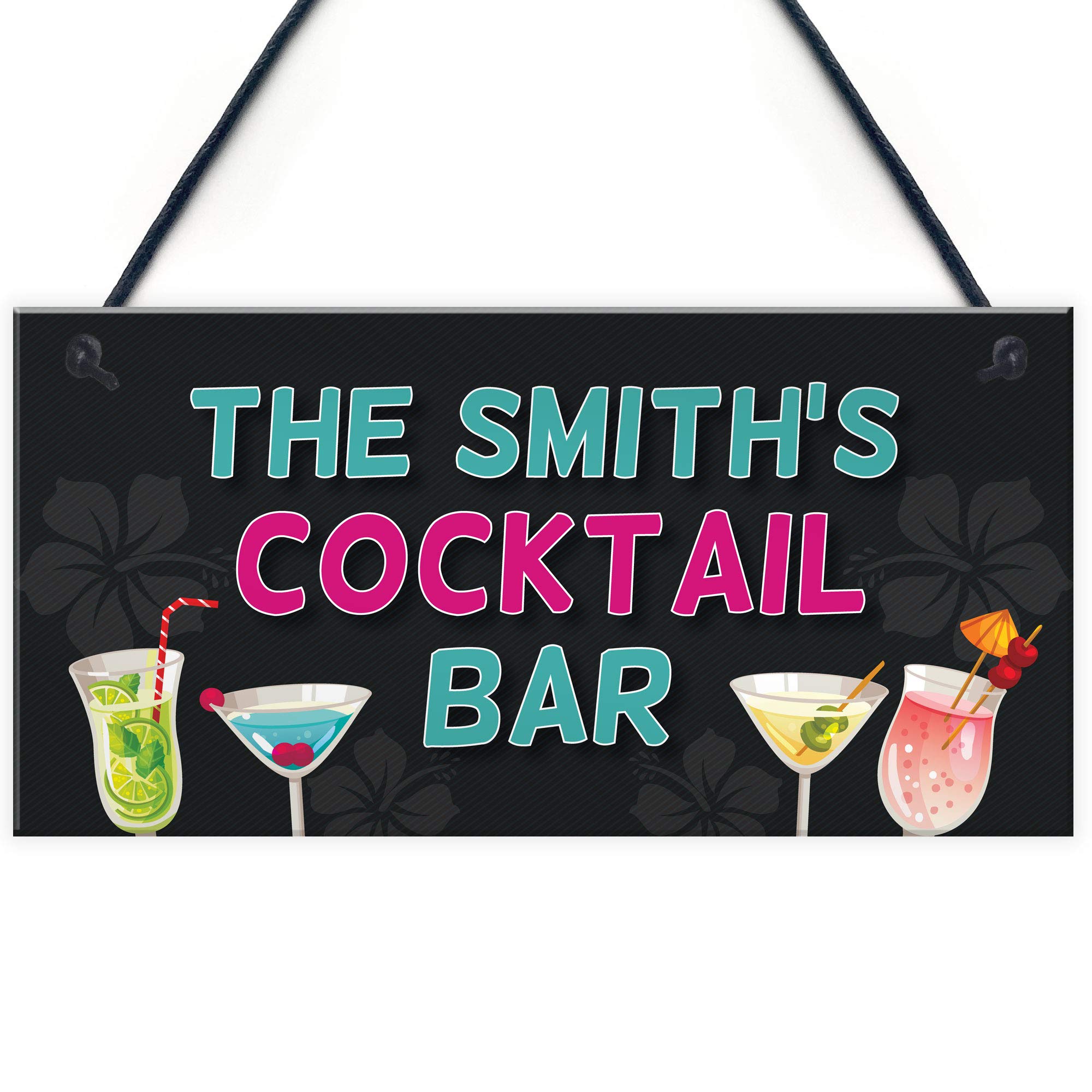 Red Ocean Personalised Cocktail Home Bar Signs And Plaques Novelty Man Cave Alcohol Gifts For Him