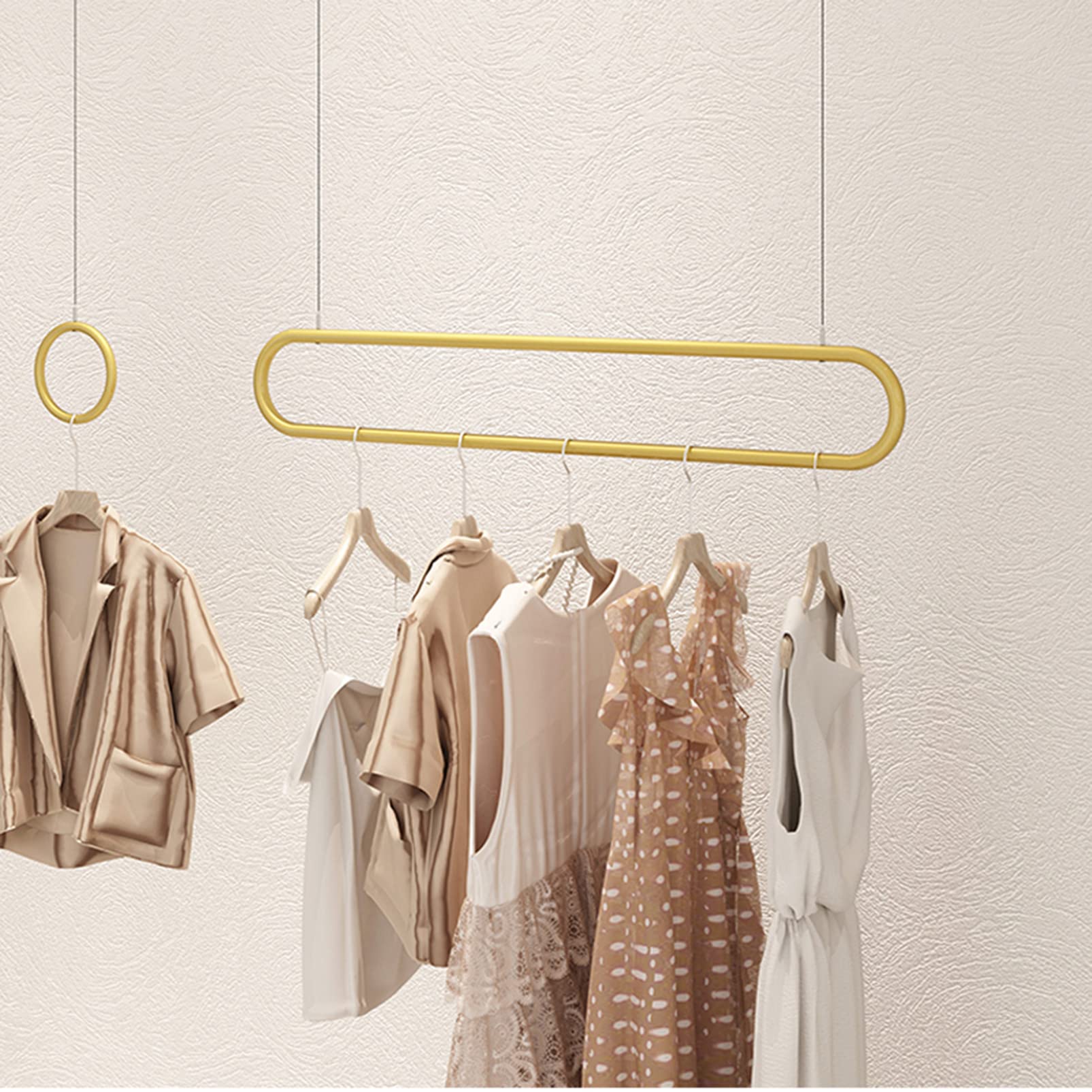 Appendiabiti da soffitto Appendiabiti in Metallo, Altezza Regolabile Asta per Indumenti Commerciali per impieghi gravosi, Portasciugamani per l'organizzazione del Bagno