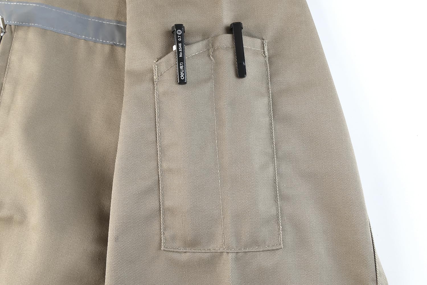 Tuta da Lavoro Uomo Multitasche Riflettente con Zip Doppio Studenti Intera Blu Abbigliamento, Cachi, M