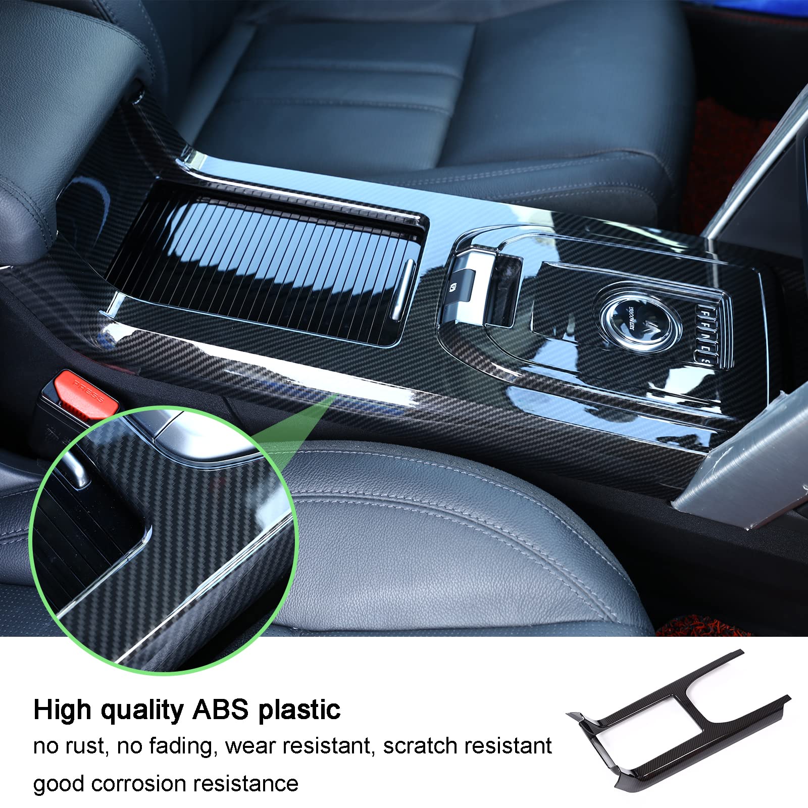 Black ABS Gear Shift Cover Trim For 2015-2019 Land Rover Discovery Sport – Interior Center Console
